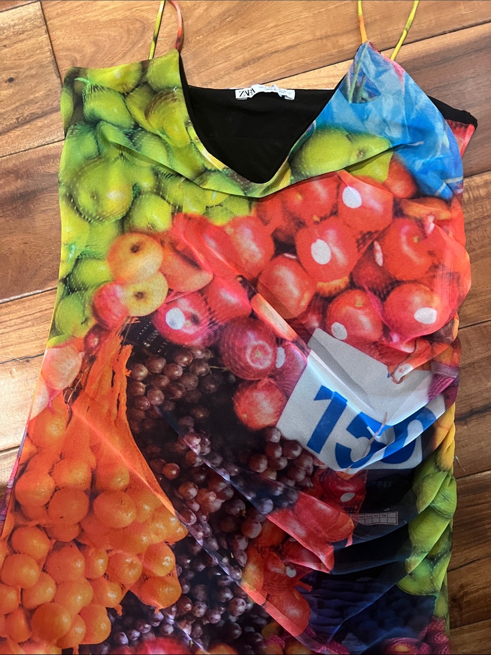 Zara Fruit Market Print Dress - Multicolor - Picture 3 of 3